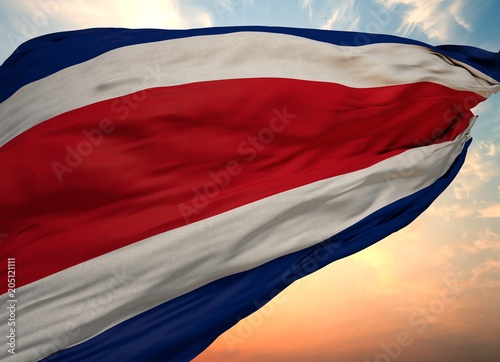 Costa Rica Flag, Waving flag photo