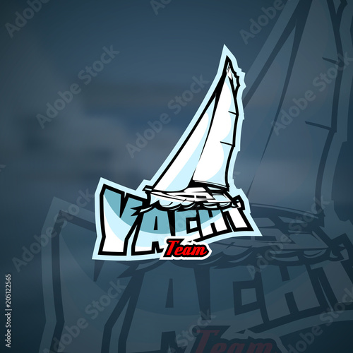 Yacht team logo template.