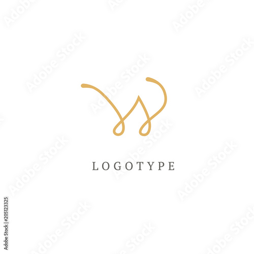 Monogram design elements, graceful template. Calligraphic elegant line art logo design.
