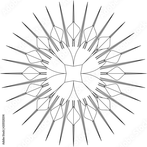 Einzigartiges Mandala zum selber ausfüllen und bearbeiten