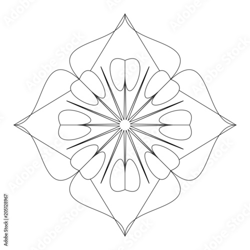 Einzigartiges Mandala zum selber ausfüllen und bearbeiten
