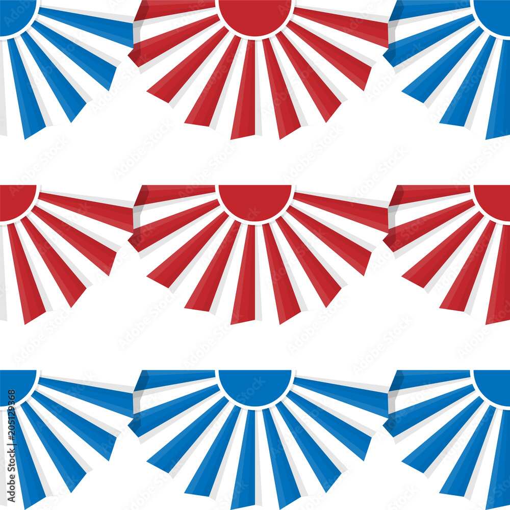Fototapeta premium US flag buntings isolated on white background. Vector