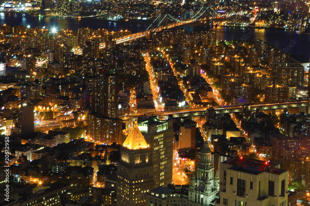 Two Bridges area aerial in Lower Manhattan Two Bridges area aerial in Lower Manhattan