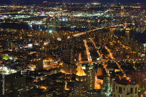 Two Bridges aerial view in Lower Manhattan