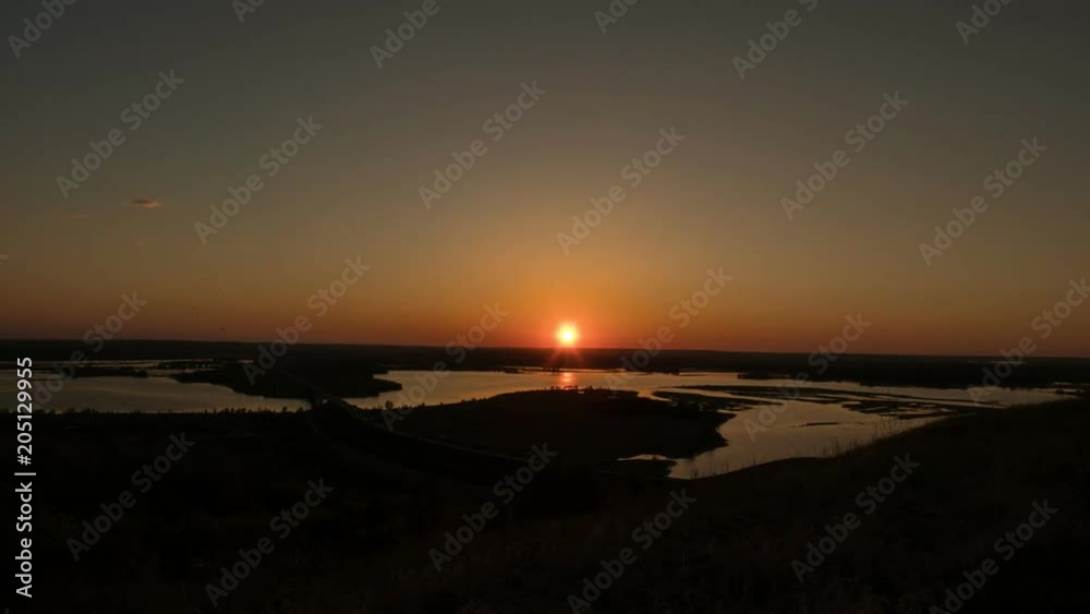 Beautiful viewing from the high hill at summer sunset Beautiful viewing from the high hill at summer sunset