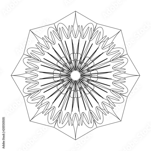 Einzigartiges Mandala zum selber ausfüllen und bearbeiten