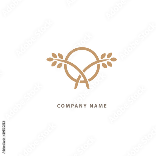 Vector stock logo, abstract nature sign.