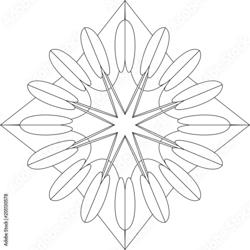 Einzigartiges Mandala zum selber ausfüllen und bearbeiten