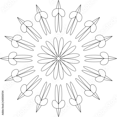 Einzigartiges Mandala zum selber ausfüllen und bearbeiten