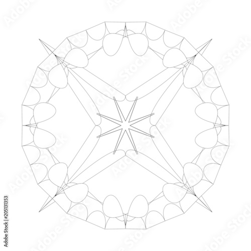 Einzigartiges Mandala zum selber ausfüllen und bearbeiten