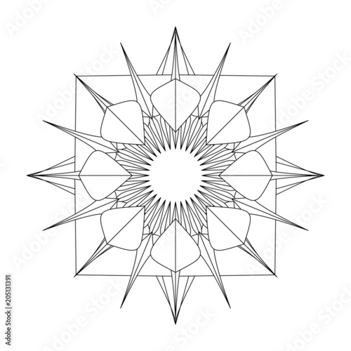 Einzigartiges Mandala zum selber ausfüllen und bearbeiten