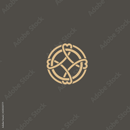 Celtic knot vector. Ornamental tattoo symbol. Luxury circle retro emblem.Traditional scottish vector logo.