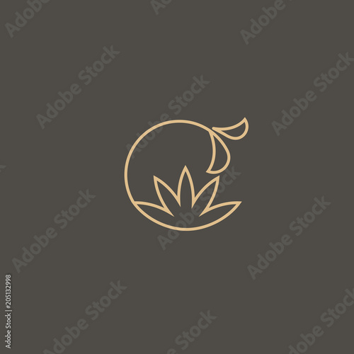 Lotos logo. Wedding icon. Luxury retro celtic emblem. Cosmetics, Spa, Beauty salon, Decoration, Boutique vector logo.