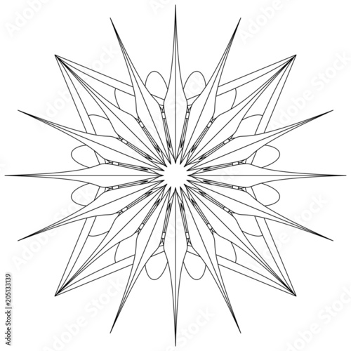 Einzigartiges Mandala zum selber ausfüllen und bearbeiten