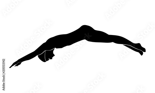 images of silhouette of female swimmers.
