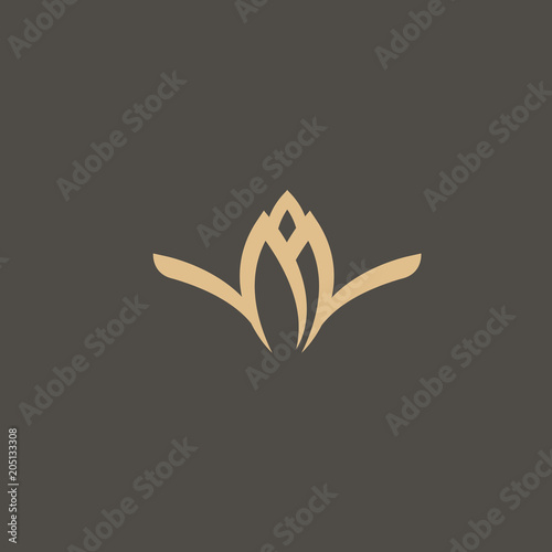 Rose logo. Wedding floral icon. Luxury retro emblem. Cosmetics, Spa, Beauty salon, Decoration, Boutique vector logo.