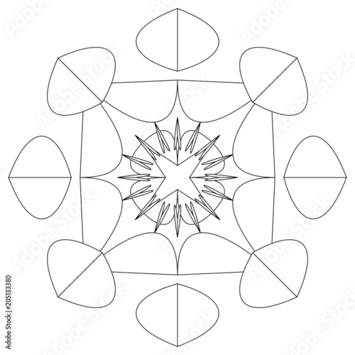 Einzigartiges Mandala zum selber ausfüllen und bearbeiten