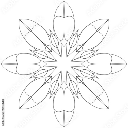 Einzigartiges Mandala zum selber ausfüllen und bearbeiten