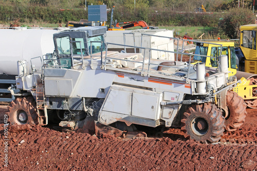 Soil stabiliser on a construction site