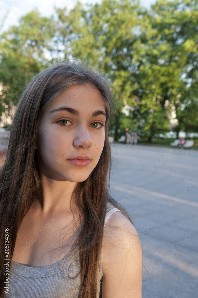 Closeup portrait of charming young girl Closeup portrait of charming young girl