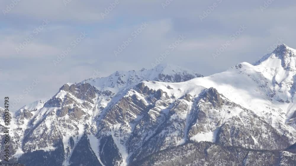 Mountain summit in French Alps, wide timelapse Mountain summit in French Alps, wide timelapse