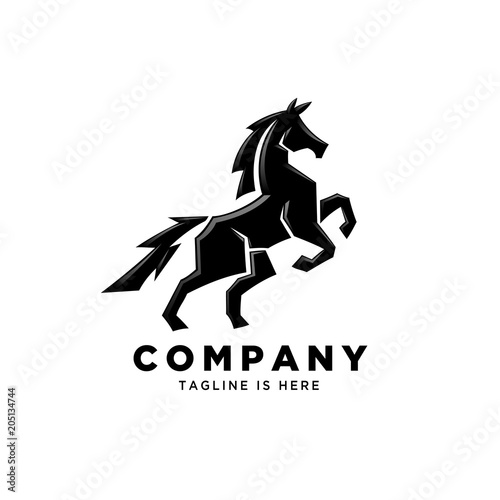 Abstract standing horse logo