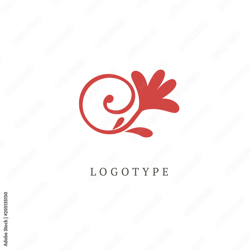 Obraz premium Vector illustration, Graphic Design Editable Design. Floral logo. Flower wedding icon. Luxury spring and summer, emblem.