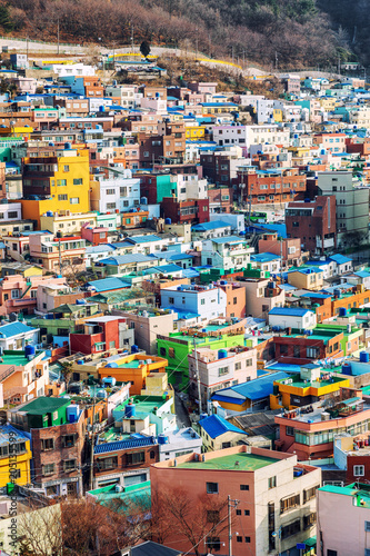 Beautiful view of the village with colorful bright houses