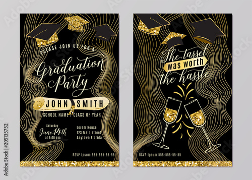 Graduation party class of 2018 vertical invitation card