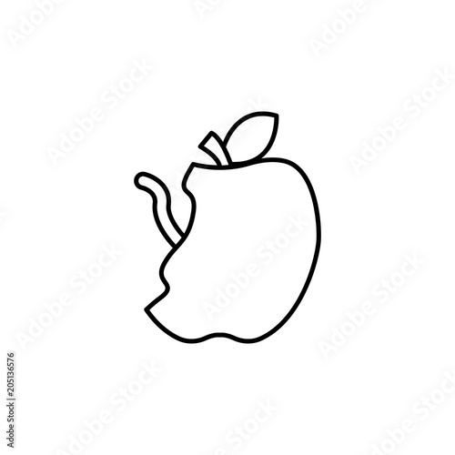 apple with a worm icon. Element of web icon for mobile concept a