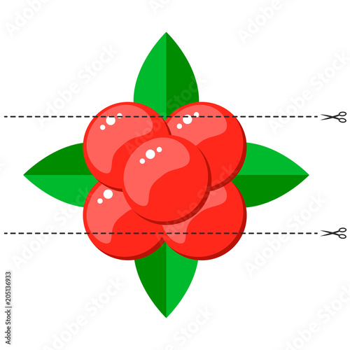 A game for children of preschool age. Cut the picture into pieces. Fold in the right order. Mosaic. stone bramble berry