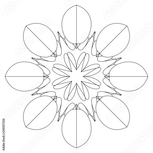 Einzigartiges Mandala zum selber ausfüllen und bearbeiten