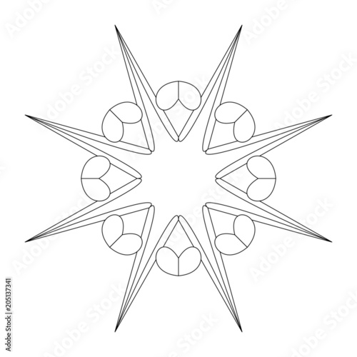 Einzigartiges Mandala zum selber ausfüllen und bearbeiten