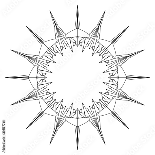 Einzigartiges Mandala zum selber ausfüllen und bearbeiten