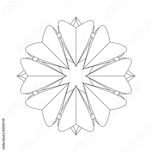 Einzigartiges Mandala zum selber ausfüllen und bearbeiten