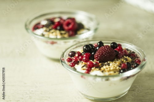 Natural yogurt with berries