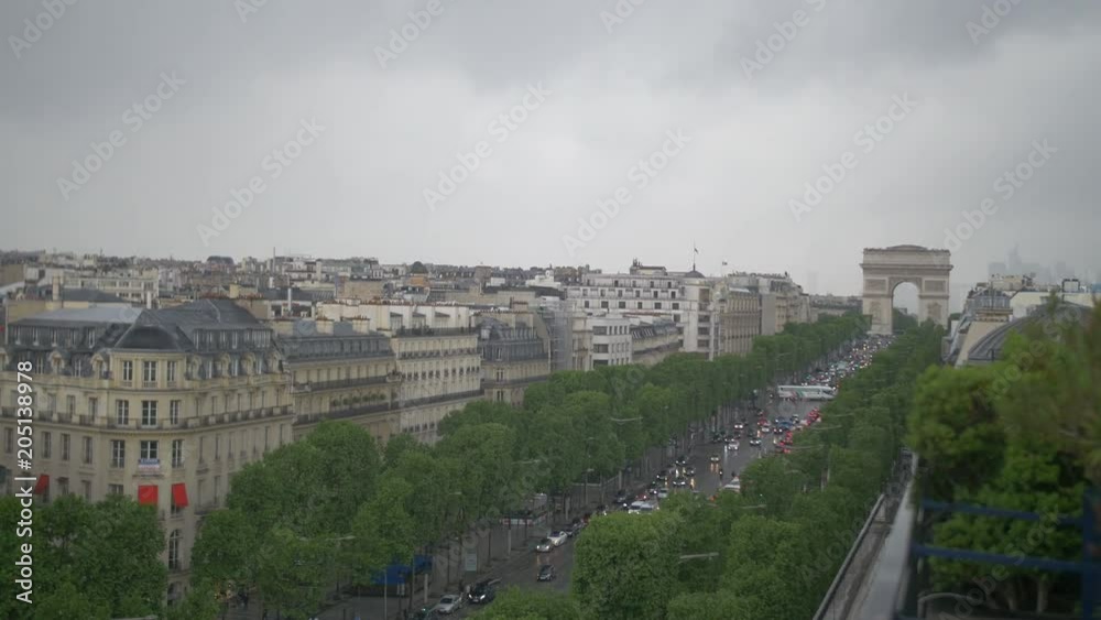 Wide, famous Champs-Elysees in Paris Wide, famous Champs-Elysees in Paris