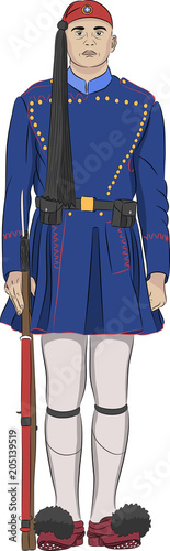 Vector. The soldier evzone. photo