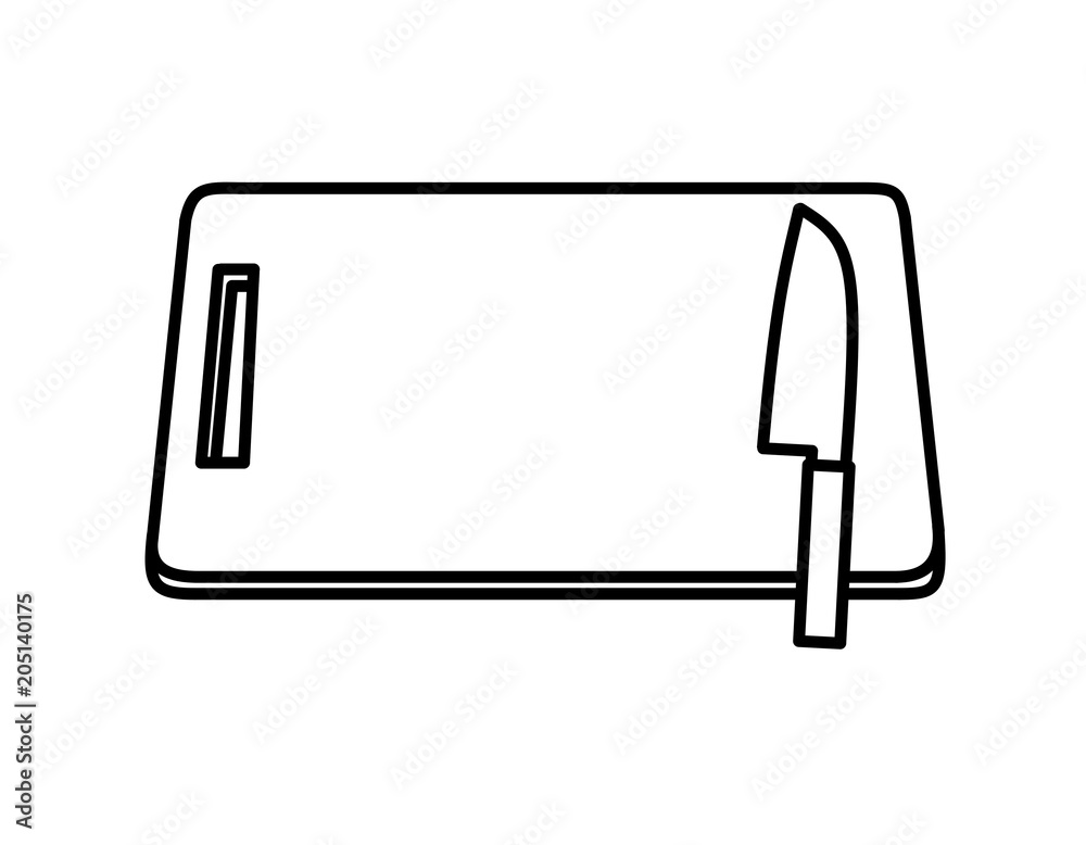 まな板と包丁 線画 Stock イラスト Adobe Stock