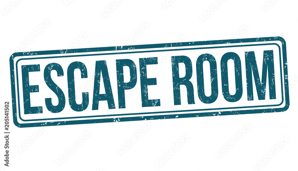 Escape room grunge rubber stamp