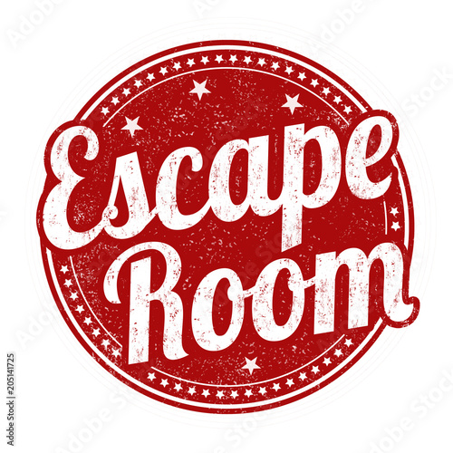 Escape room grunge rubber stamp