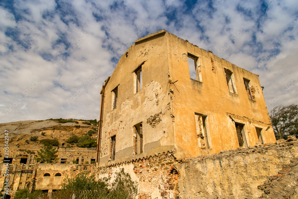 Abandoned buildings near Ingurtosu's mine