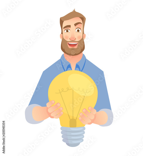 man gives lamp