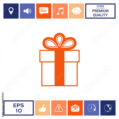 Gift box symbol icon.