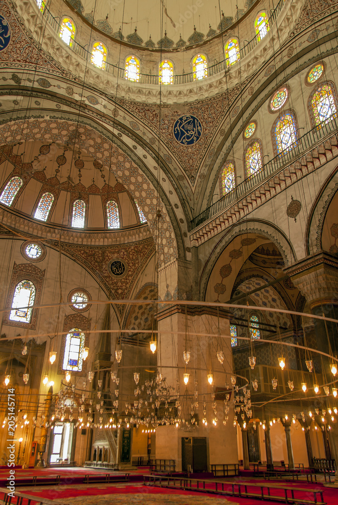 Istanbul, Turkey, 4 May 2006: Beyazit Mosque interior