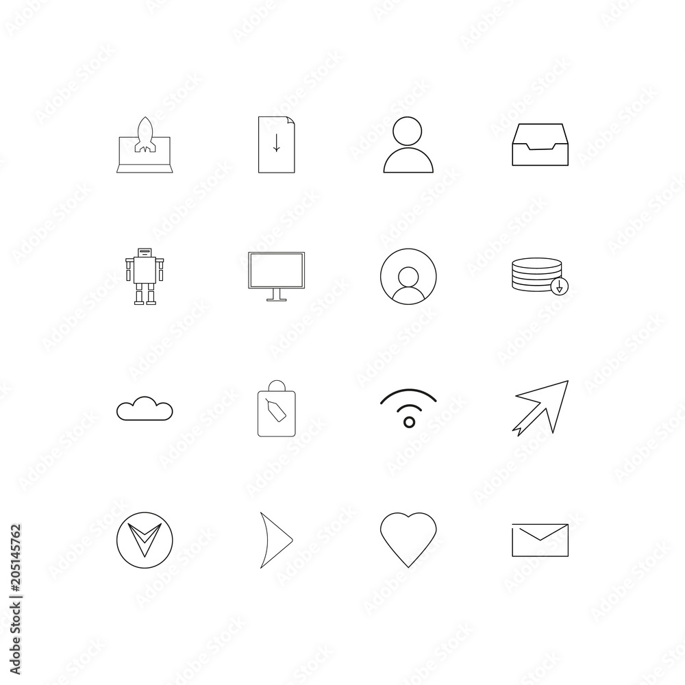 Web linear thin icons set. Outlined simple vector icons Web linear thin icons set. Outlined simple vector icons