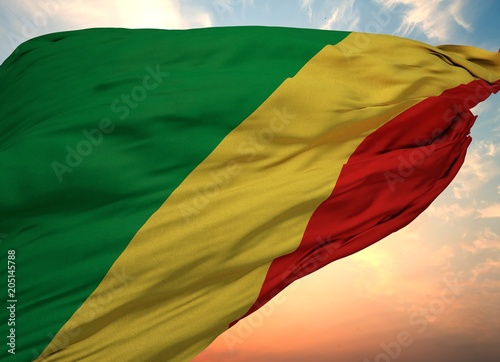 Repuclic Of The Congo Flag, Waving flag photo