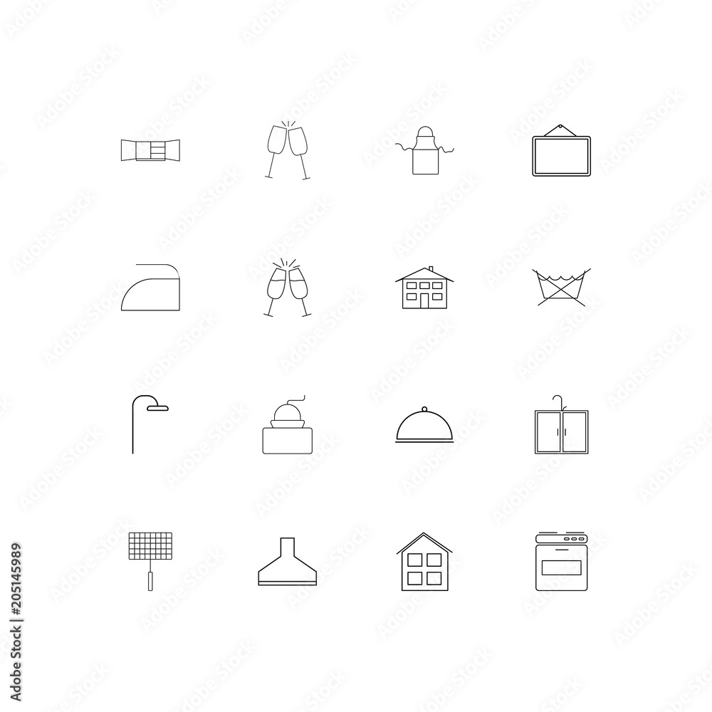 Home Appliances linear thin icons set. Outlined simple vector icons Home Appliances linear thin icons set. Outlined simple vector icons