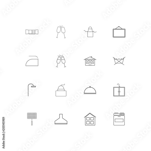 Home Appliances linear thin icons set. Outlined simple vector icons © Birgul