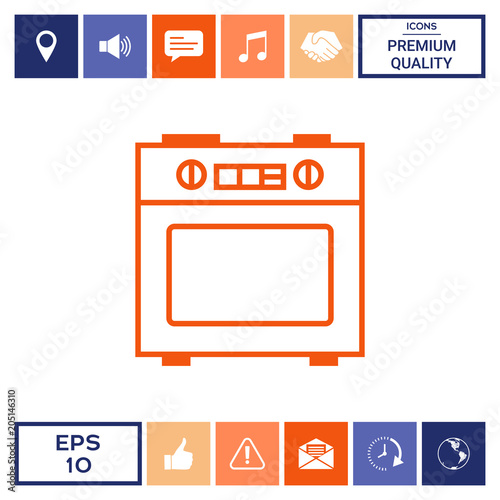 Kitchen stove linear icon